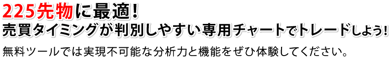 225先物・ミニ先物トレード向きの画面を一括表示!株の達人なら出したいチャートがすぐ出せる!
