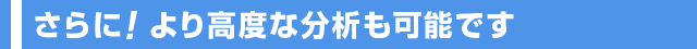 より高度な分析も可能です
