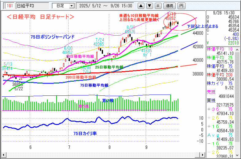 日経平均　日足チャート